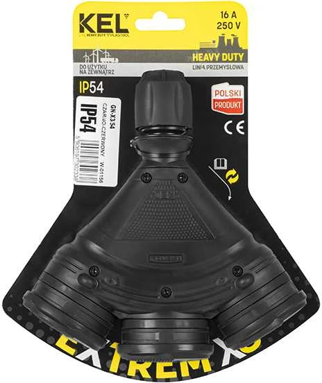 Plastrol 98-221# Lizdas gn-x3 trigubas su įžeminimu, juodas/juodas hermetiškas, IP54