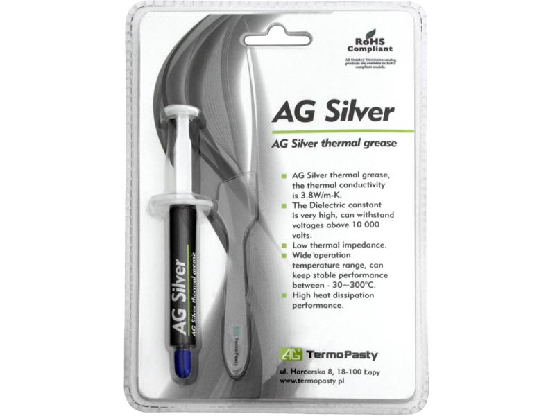 Ag Termopasty Termopasta AG Sidabrinis 3g 3.8W/mK