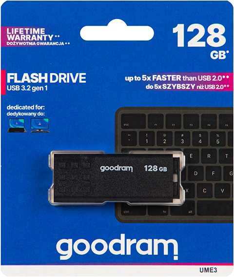 GOODRAM UME3-1280K0R11 GOODRAM atmintis USB UME3 128GB USB 3.0 Juodas