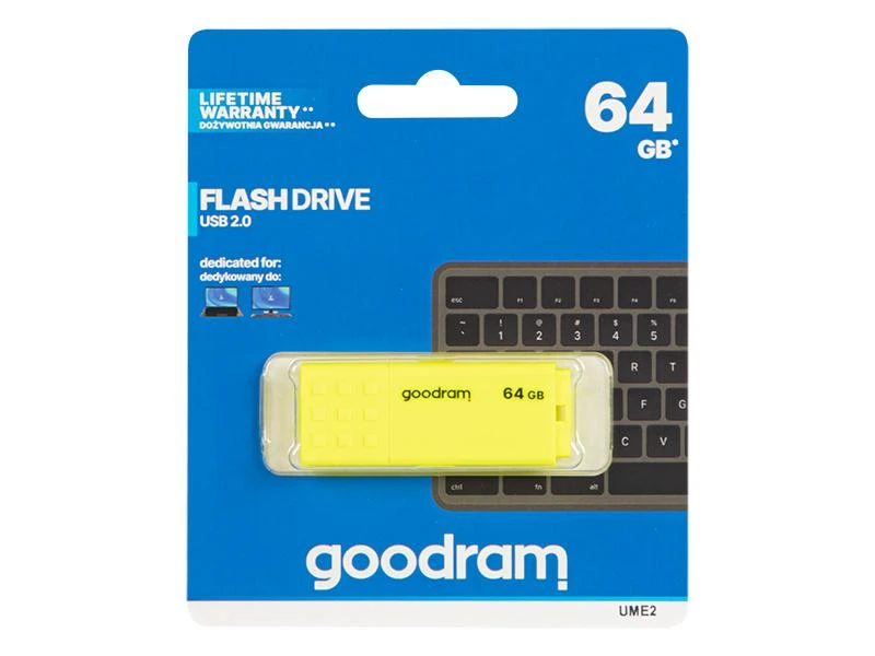 GOODRAM UME2-0640W0R11 GOODRAM atmintis USB UME2 64GB USB 2.0 Baltas