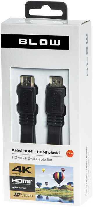 BLOW 92-606 BLOW HDMI-HDMI Plokščias 1,5 m