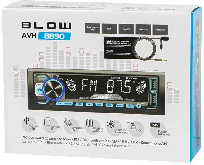 Automagnetola Radijas BLOW AVH-8890 MP3+REMOTE+BLUETOOTH