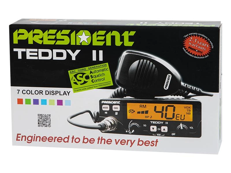 Radijas CB PRESIDENT TEDDY II ASC VOX 12V AM/FM
