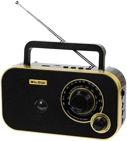 Nešiojamasis analoginis AM/FM radijas BLOW RA12 juodos ir auksinės spalvos