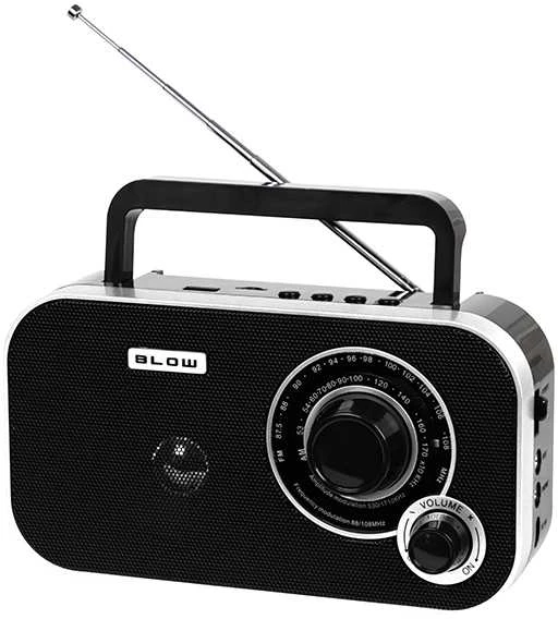 Nešiojamasis analoginis AM/FM radijas BLOW RA12 juodos ir baltos spalvos