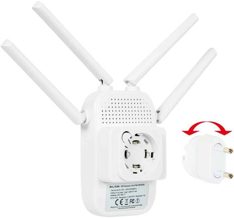 Maršrutizatorius Wi-Fi signalo stiprintuvas-kartotuvas 2.4GHz/5GHz RP-10 BLOW
