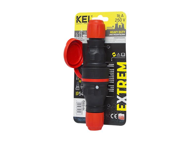 KEL Blow Kištukas+lizdas ZWG-54 juoda/raudona