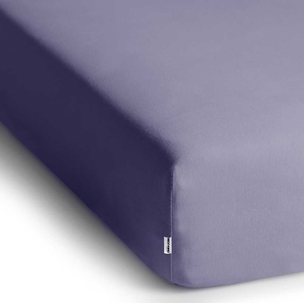 DecoKing Violetinė paklodė su guma Amber AmeliaHome 180–200 × 200 + 30 cm