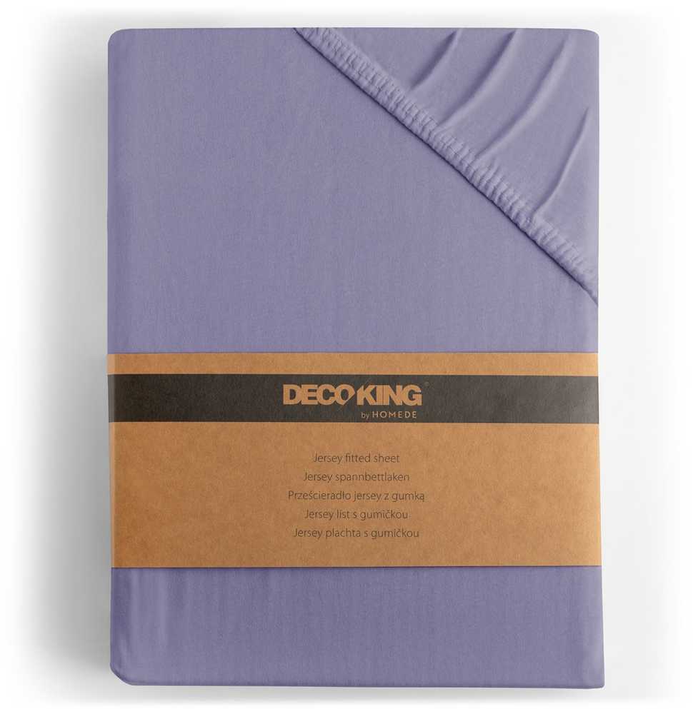 DecoKing Violetinė paklodė su guma Amber AmeliaHome 180–200 × 200 + 30 cm