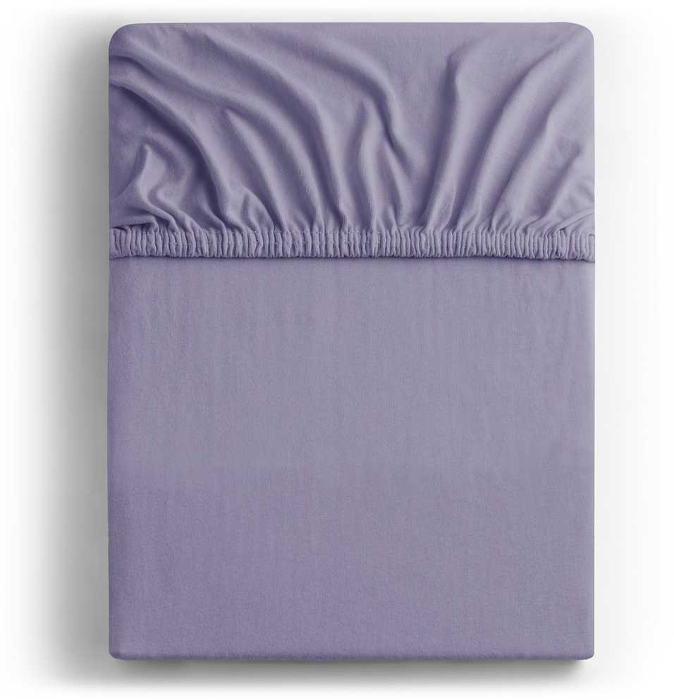 DecoKing Violetinė paklodė su guma Amber AmeliaHome 180–200 × 200 + 30 cm