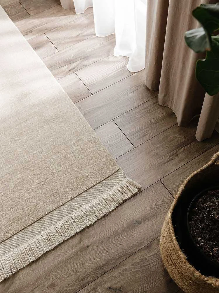 CREAM Kilimėlis pagamintas iš perdirbtos medžiagos Jade Kreminis 70x200 cm