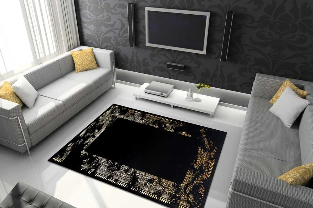 Carpet Kilimas MOSSE FRAME 2 spalvų juodas 80x300 Hakano