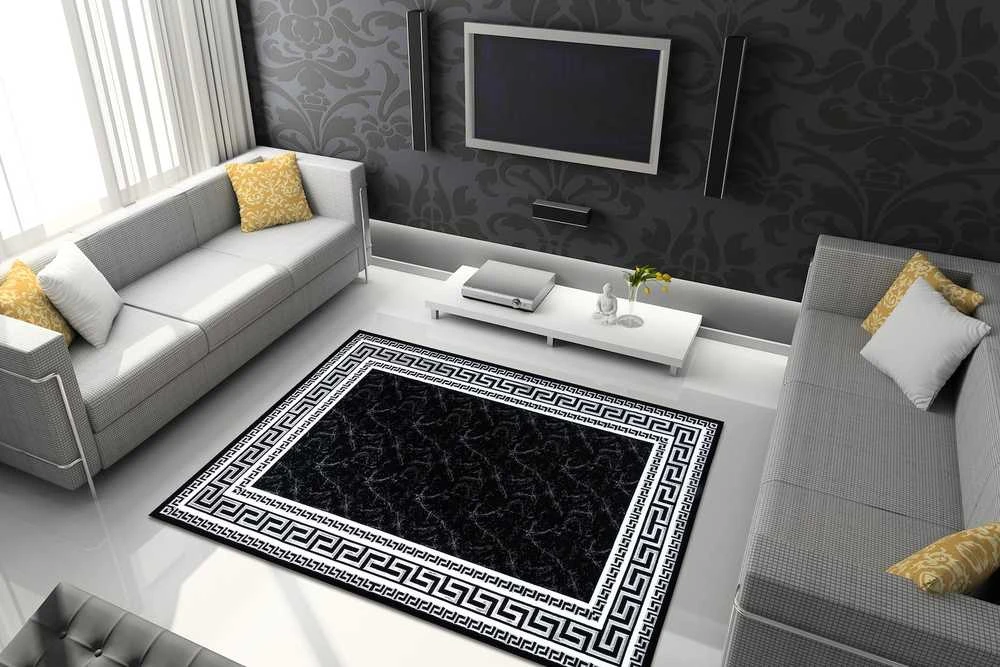 Carpet Kilimas MOSSE FRAME spalva juoda 60x300 Hakano
