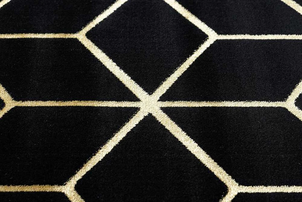 Carpet Kilimas MOSSE HEXAGON 2 spalva juodas 60x200 Hakano