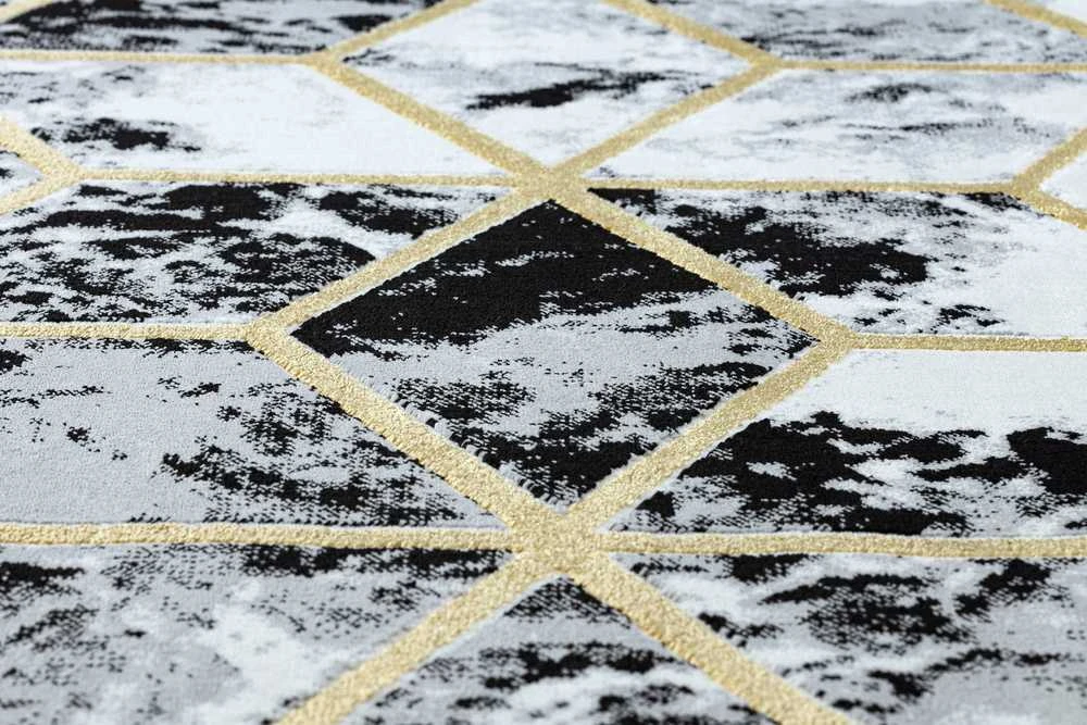 Carpet Kilimas MOSSE HEXAGON spalva juoda 70x250 Hakano