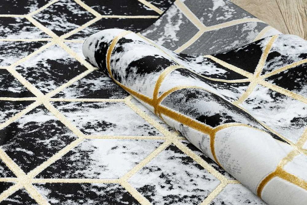 Carpet Kilimas MOSSE HEXAGON spalva juoda 80x250 Hakano