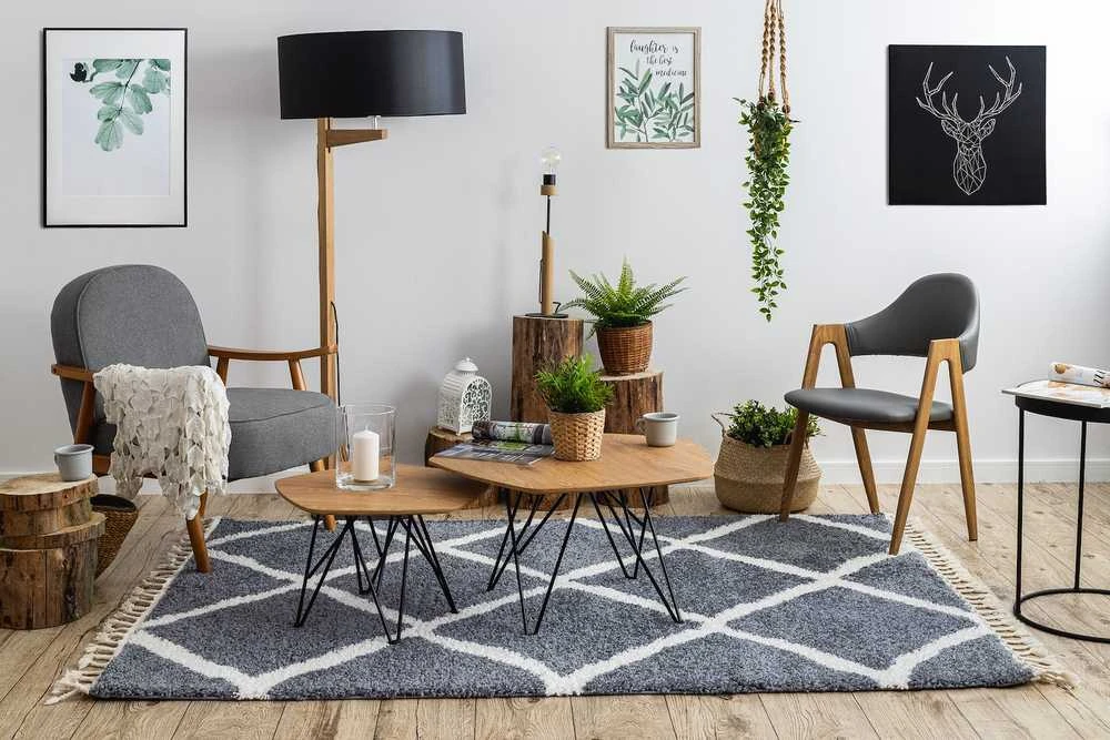 Carpet Kilimas WELBEN CROSS spalvotas grafito stiliaus skandinaviškas 80x300 Hakano