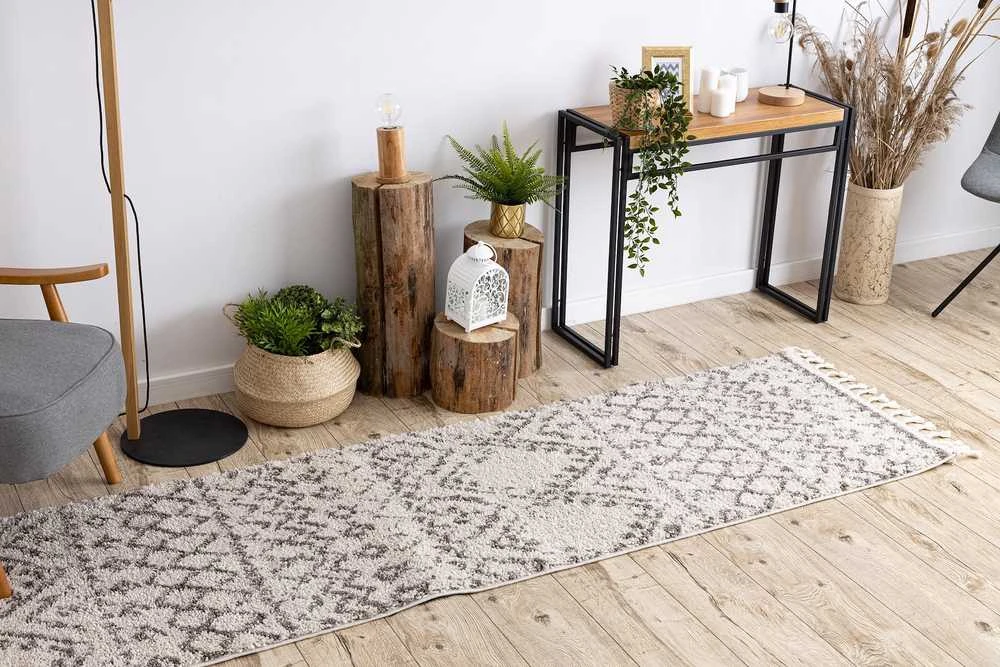 Carpet Kilimas WELBEN RABAT spalvos kreminio stiliaus actekų 80x200 Hakano