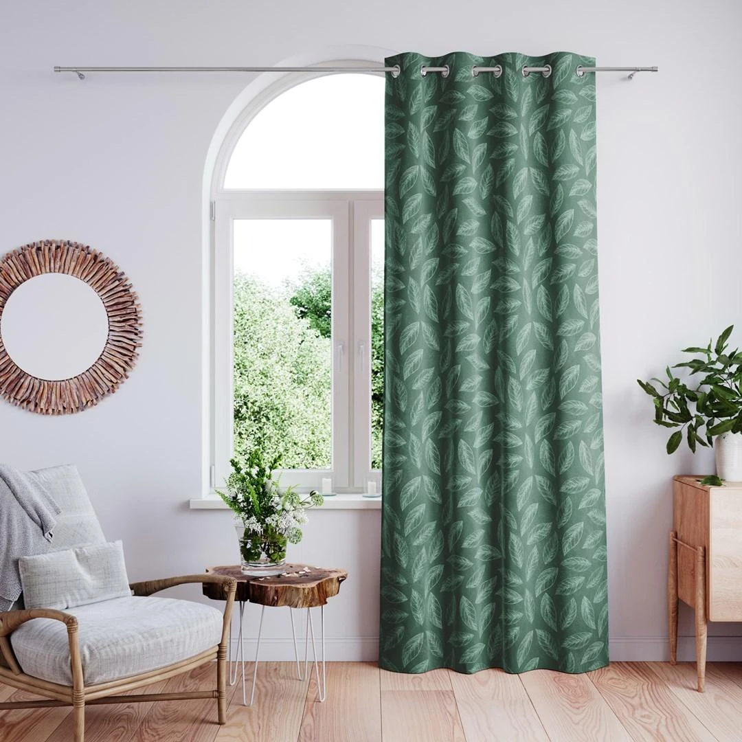 Curtain CALM spalva bottle žalias printed theme vegetable style classic sidabrinis eyelets velvet 140x250 ameliahome