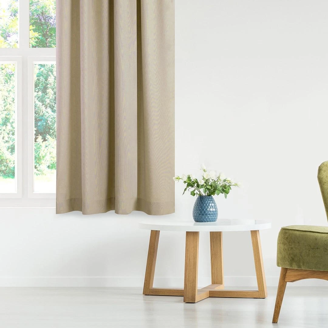 Homede Užuolaidos 220×245 cm smėlio spalvos BRAID FLEX CARMENA