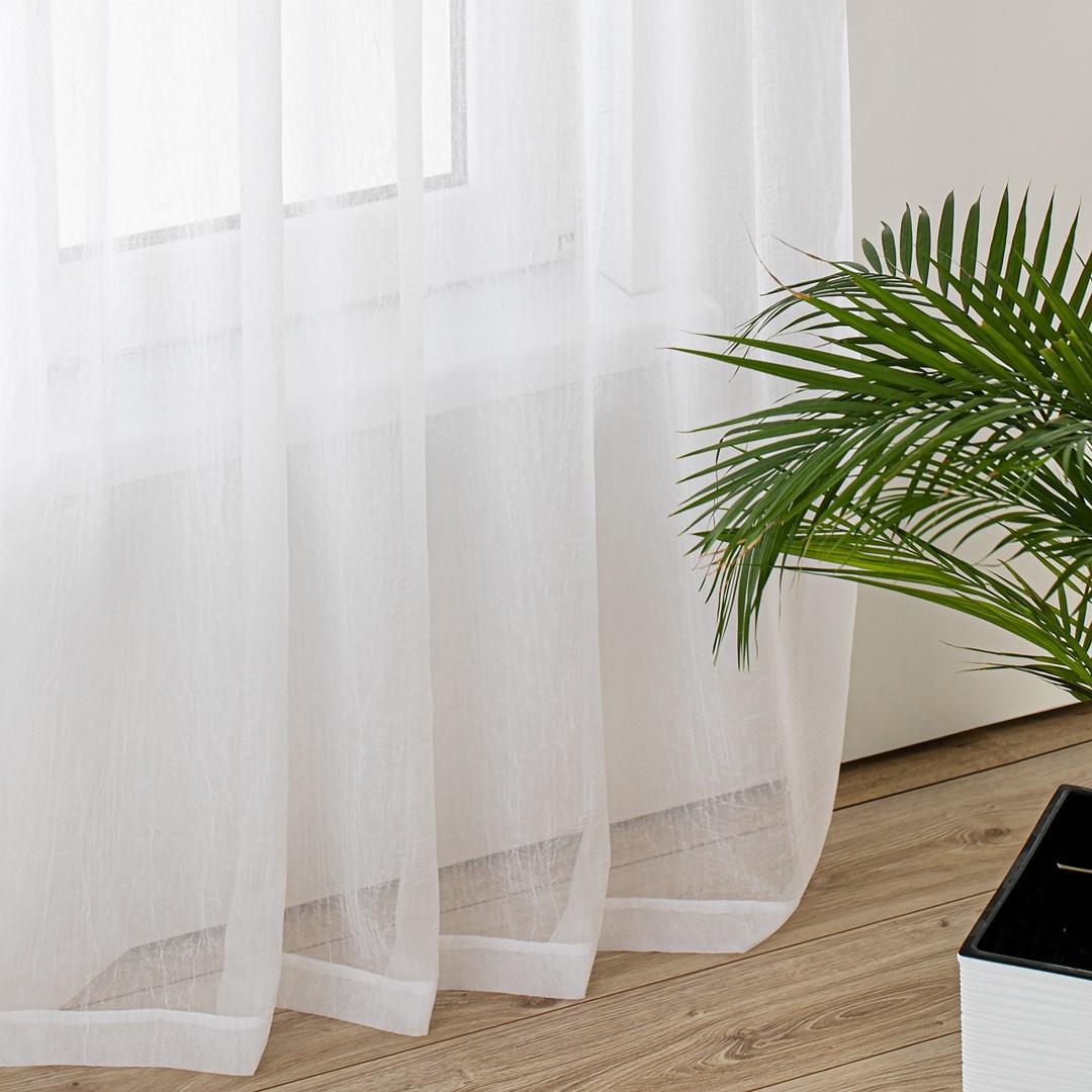 Curtain kresz color baltas style classic gathering tape crushed voile