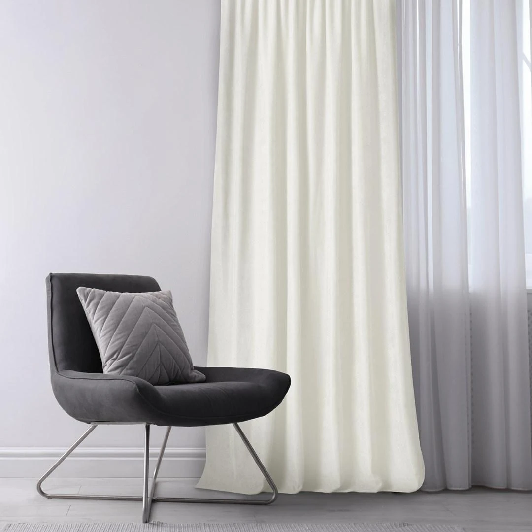 Homede Užuolaidos 140×270 cm kreminės CHENILLE FLEX