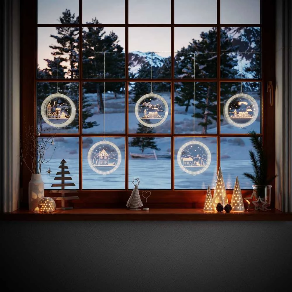 AmeliaHome LEDPL/AH/CHRISTMASCITY/ROUND/SET/5PCS