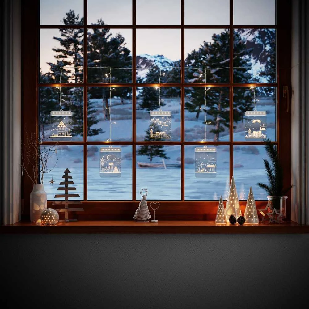 AmeliaHome LEDPL/AH/CHRISTMASCITY/RECT/SET/5PCS