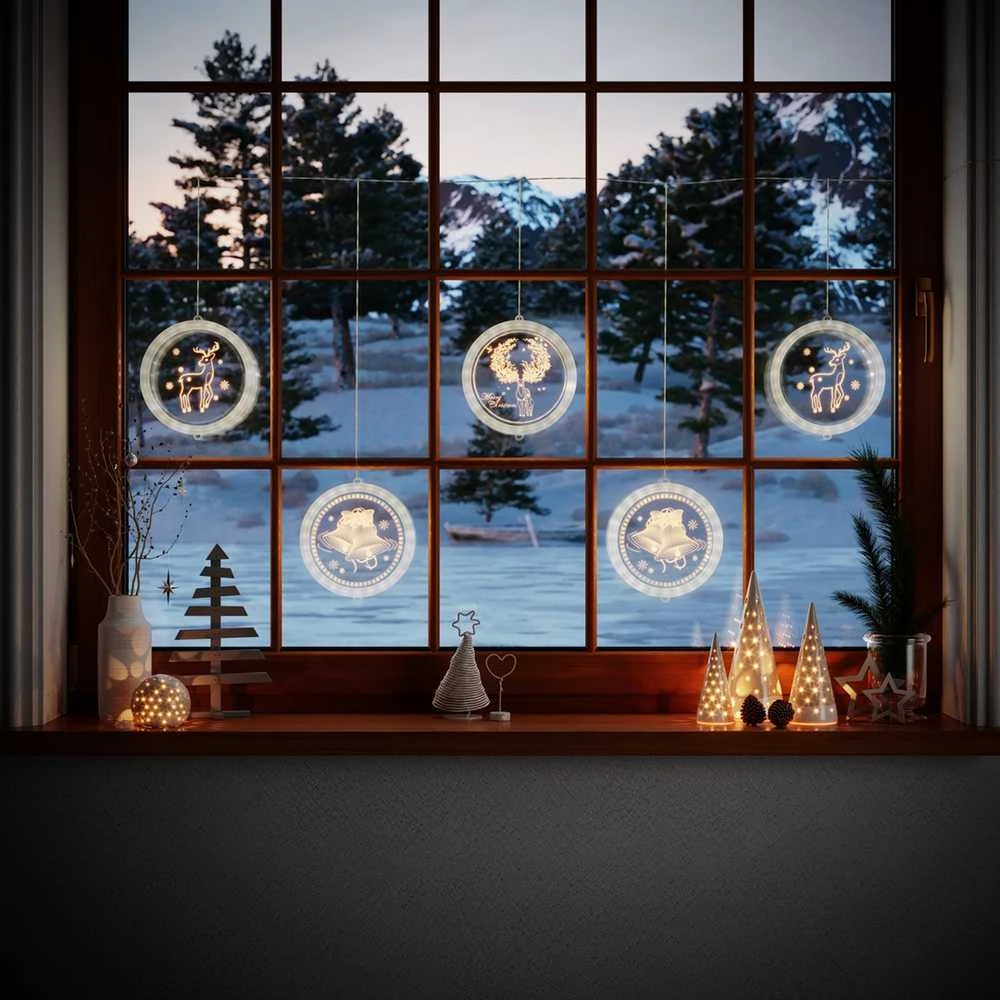 AmeliaHome LEDPL/AH/REINDEERSMESS/ROUND/SET/5PCS