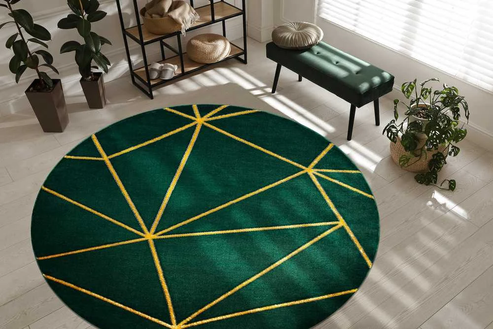 Kilimėlis apvalus ESTEMA GEOMETRIC spalvos buteliukas žalias 120 apskritimas Hakano