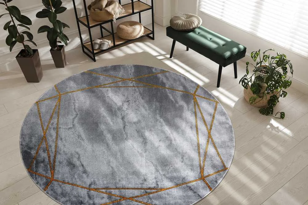 Kilimėlis apvalus ESTEMA MARBLE 2 spalvų pilkas 120 apskritimas Hakano