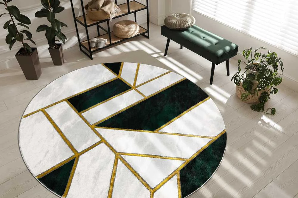 Kilimėlis apvalus ESTEMA MARBLE 3 spalvų buteliukas žalias 120 apskritimas Hakano