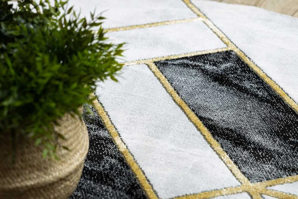 Kilimėlis apvalus ESTEMA MARBLE 3 spalvų juodas 120 apskritimas Hakano