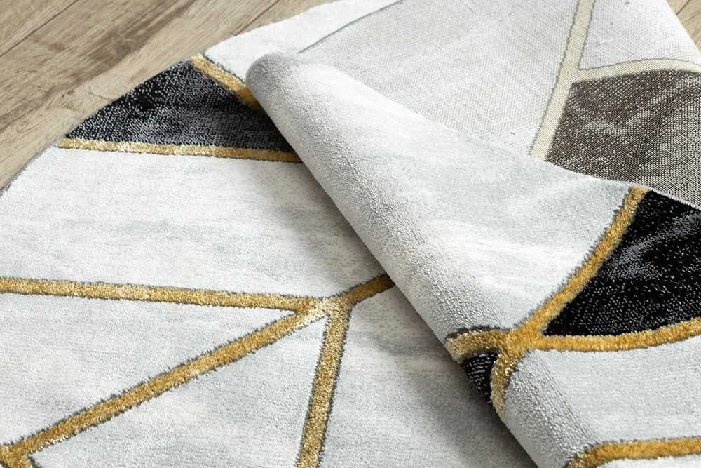 Kilimėlis apvalus ESTEMA MARBLE 3 spalvų juodas 120 apskritimas Hakano