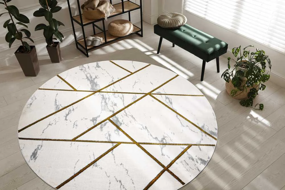 Kilimėlis apvalus ESTEMA MARBLEGEO spalvos kreminis 120 apskritimas Hakano