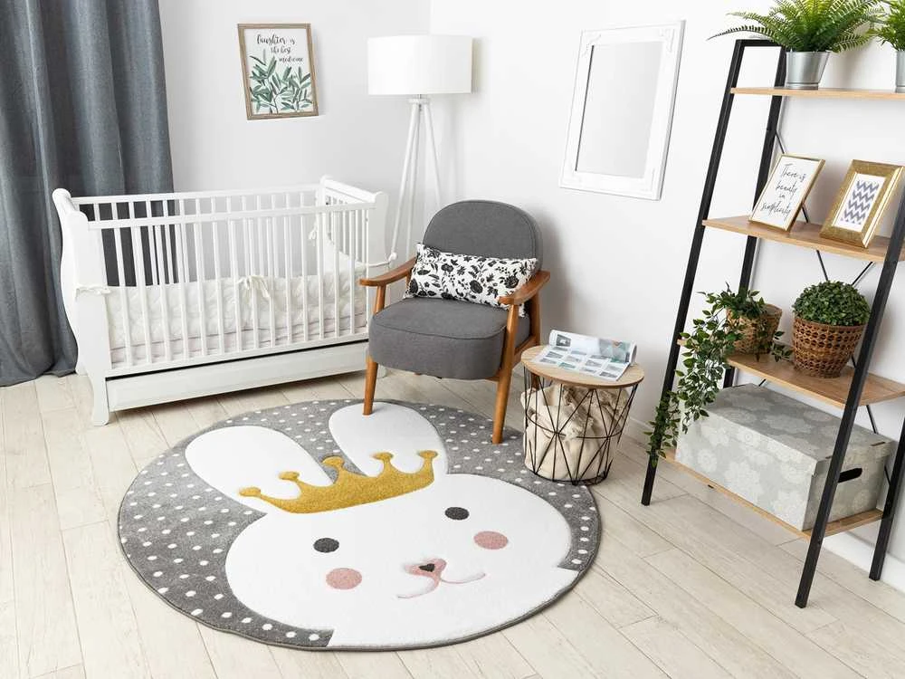 Kilimėlis apvalus TINIES BUNNY spalva pilka 120 apskritimas Hakano