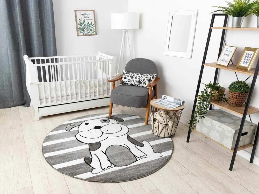 Kilimėlis apvalus TINIES PUPPY spalva pilka 140 apskritimas Hakano