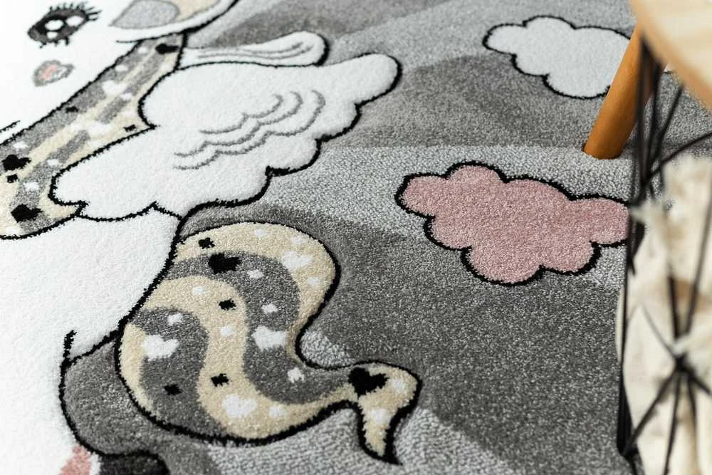 Kilimėlis apvalus TINIES UNICORN spalva pilka 160 apskritimas Hakano