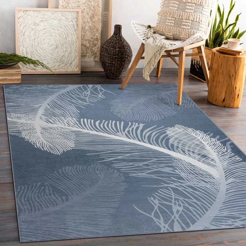 Style Kilimėlis ARLEN FEATHERS mėlynos spalvos boho stiliaus 120x170 Hakano