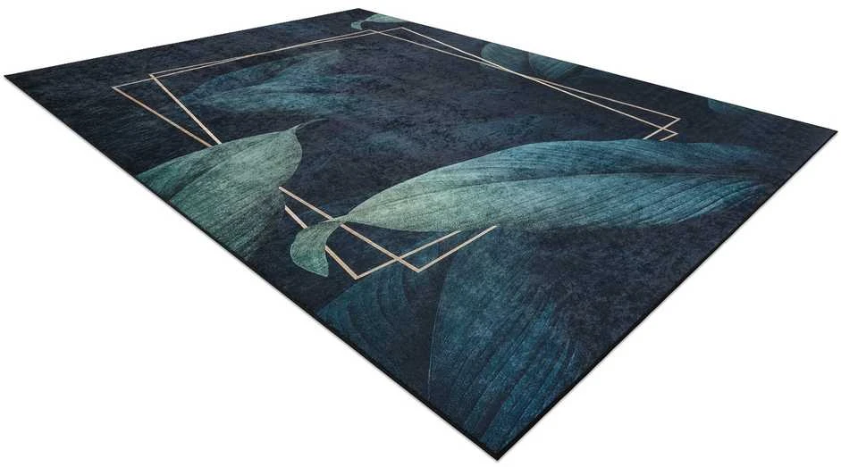 Style Kilimas ARLEN LEAVES spalvos tamsiai glamour stiliaus tropinis 80x150 Hakano