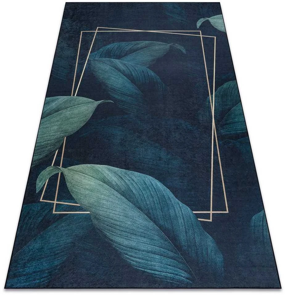 Style Kilimas ARLEN LEAVES spalvos tamsiai glamour stiliaus tropinis 80x150 Hakano