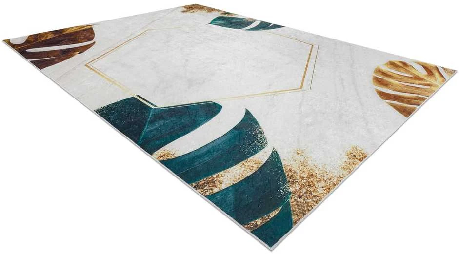 Style Kilimėlis ARLEN LEAVES1 spalvos baltas glamour stiliaus tropinis 160x220 Hakano