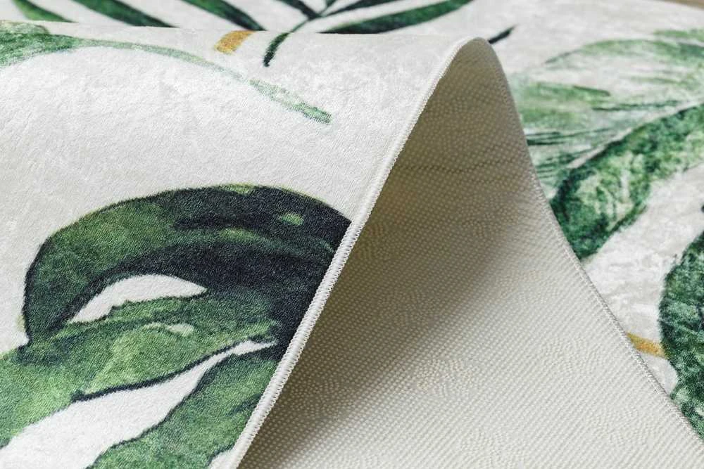Style Kilimėlis ARLEN LEAVES2 spalvos baltas daržovių stiliaus tropinis 80x150 Hakano