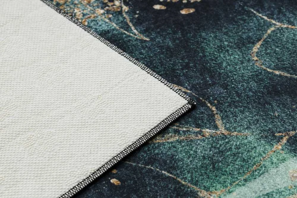 Style Kilimėlis ARLEN LEAVES3 juodos spalvos glamour stiliaus tropinis 120x170 Hakano