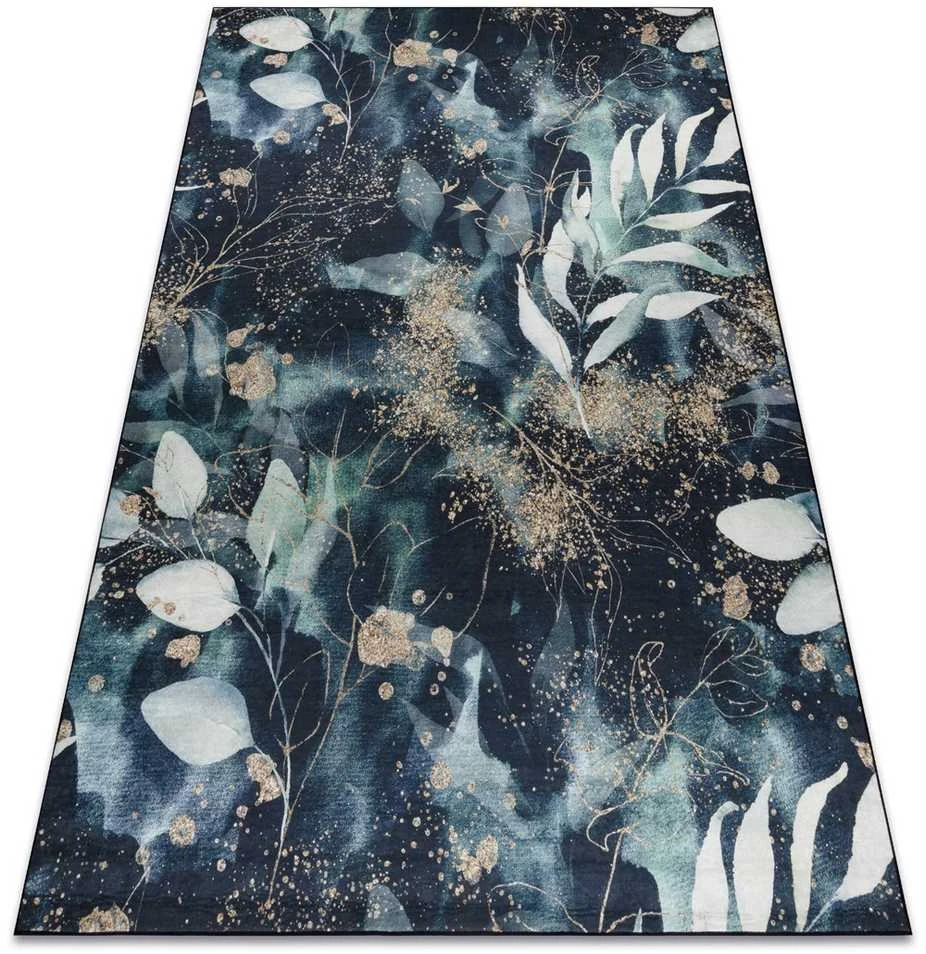 Style Kilimėlis ARLEN LEAVES3 spalvos juodas glamour stiliaus tropinis 160x220 Hakano