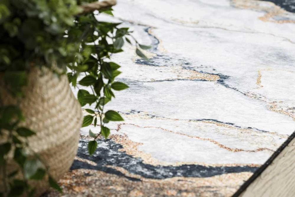 Style Kilimėlis ARLEN MARBLE1 juodos spalvos glamour stiliaus glamour 160x220 Hakano