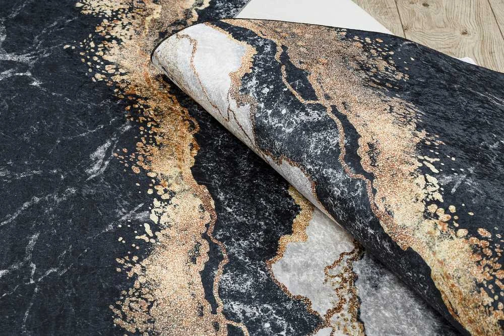 Style Kilimėlis ARLEN MARBLE1 juodos spalvos glamour stiliaus glamour 160x220 Hakano