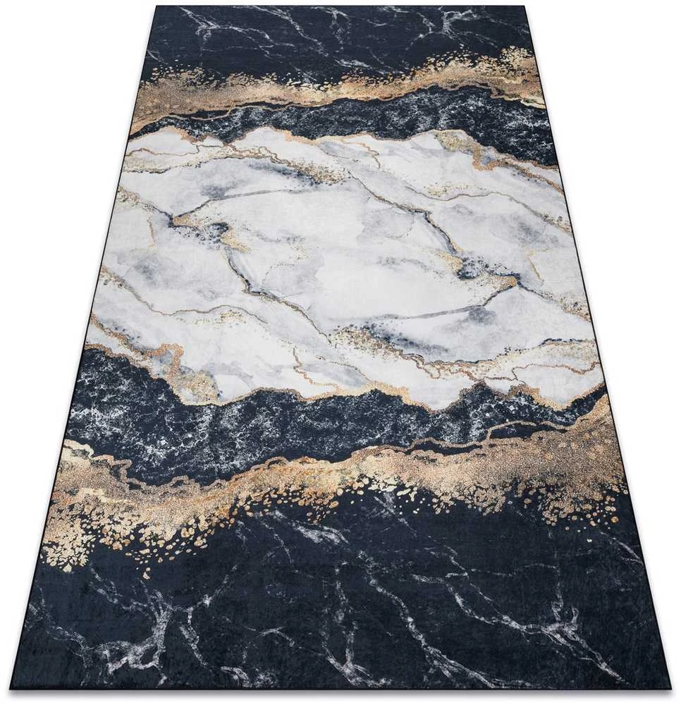 Style Kilimėlis ARLEN MARBLE1 juodos spalvos glamour stiliaus glamour 160x220 Hakano