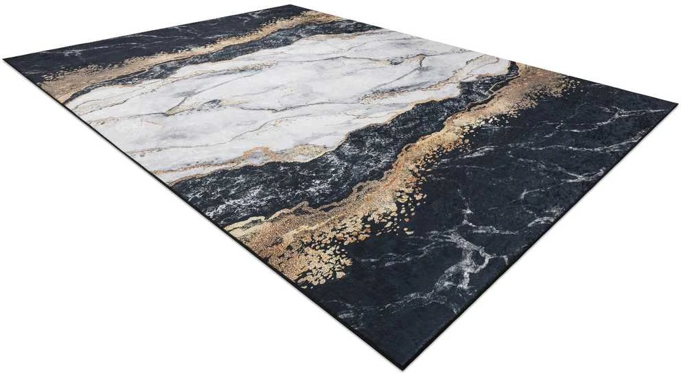 Style Kilimėlis ARLEN MARBLE1 juodos spalvos glamour stiliaus glamour 160x220 Hakano