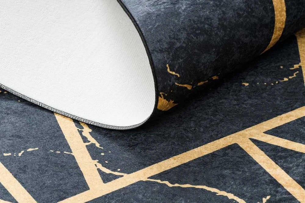 Style Kilimėlis ARLEN MARBLE2 juodos spalvos glamour stiliaus glamour 80x150 Hakano